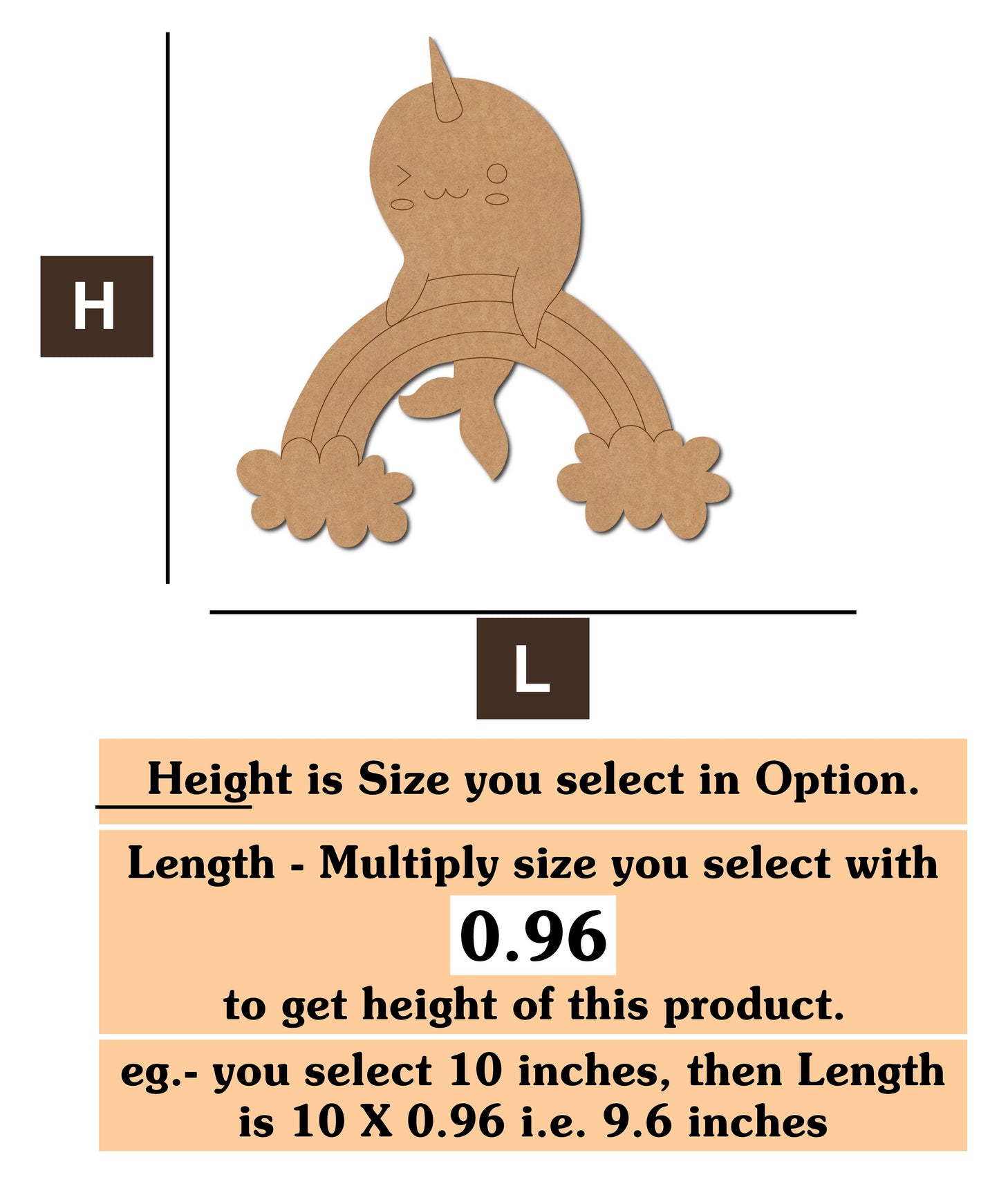 Rainbow Fish MDF Cutout