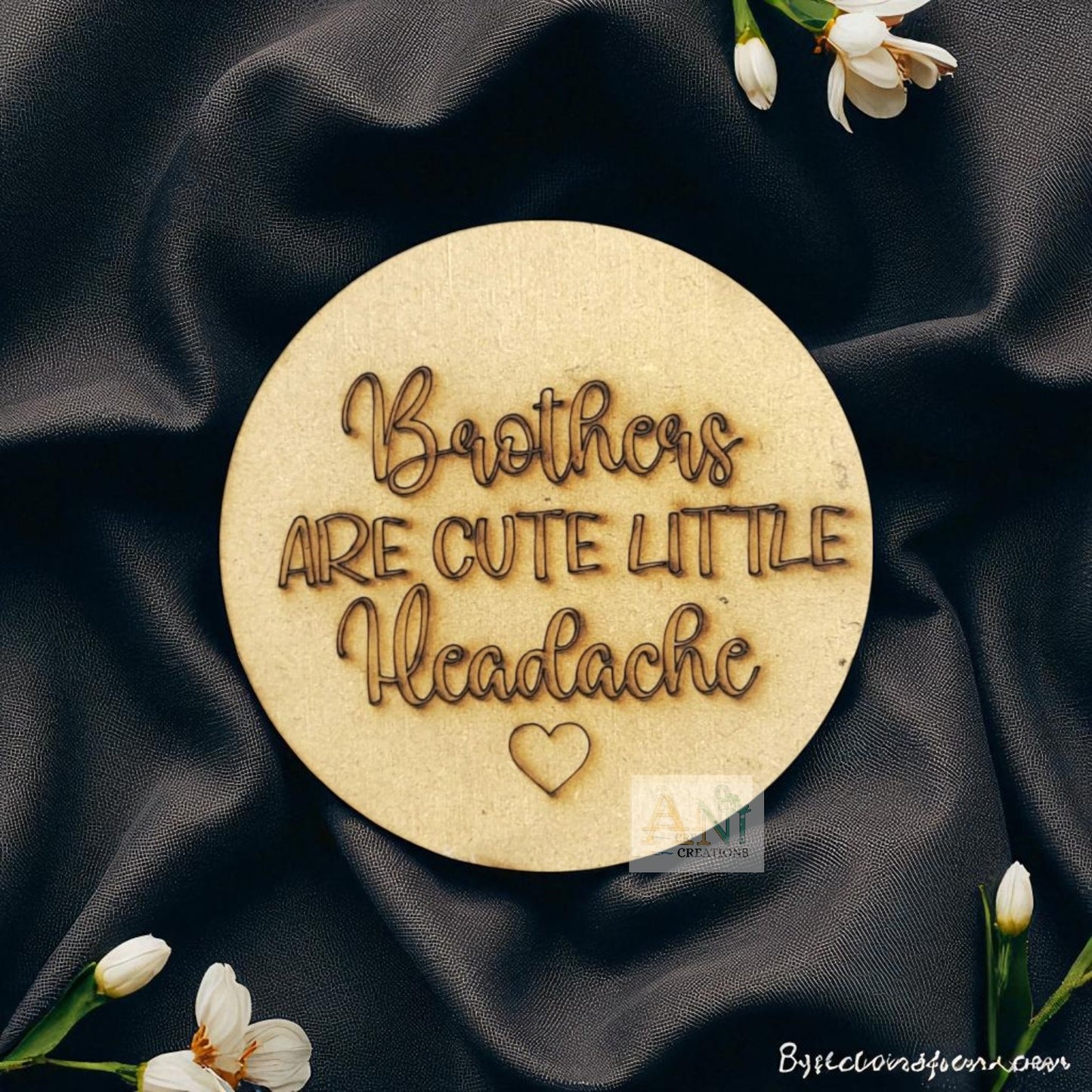 Brothers Are Cute Little Headache MDF Cutout