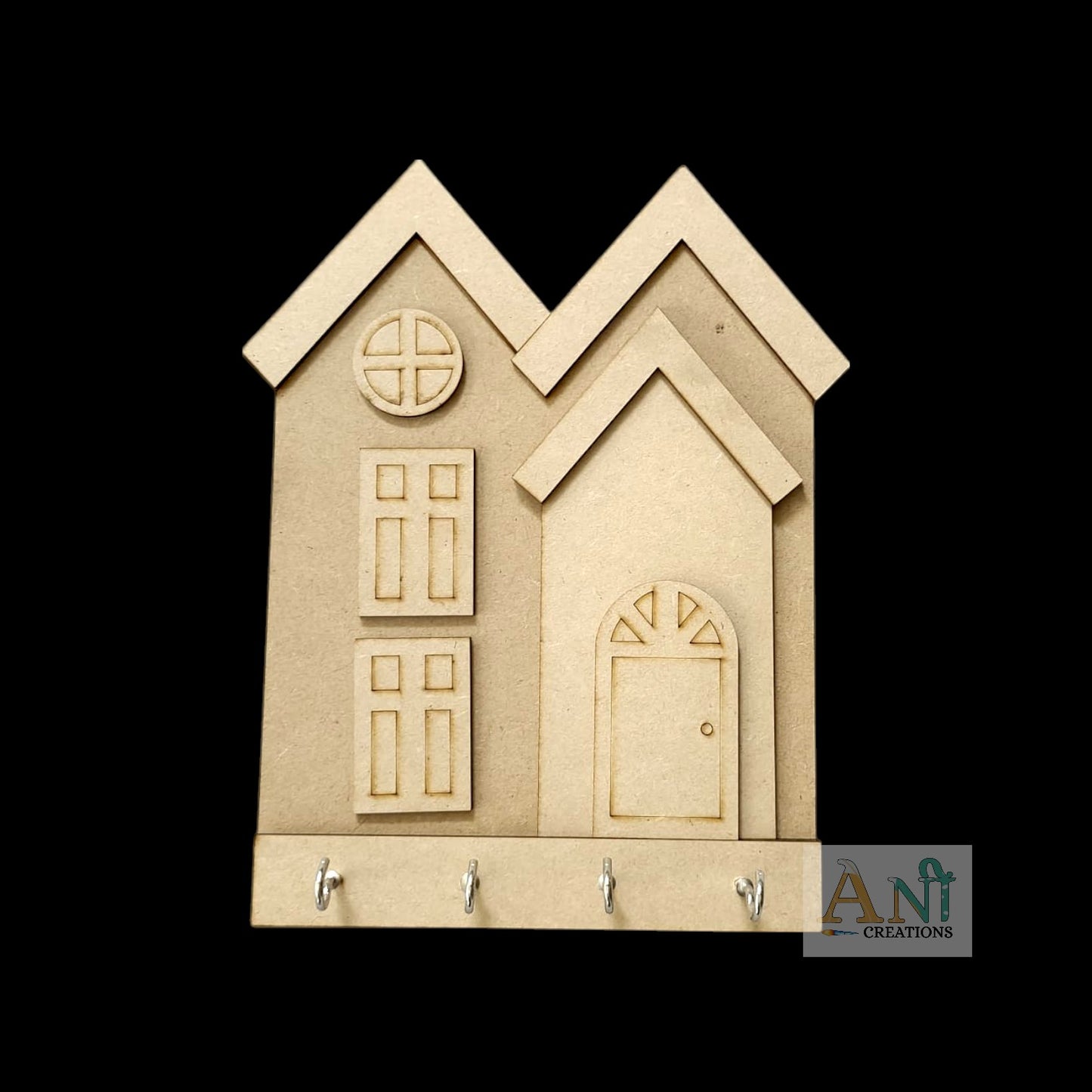 3D Hut Shape Keyholder MDF cutout