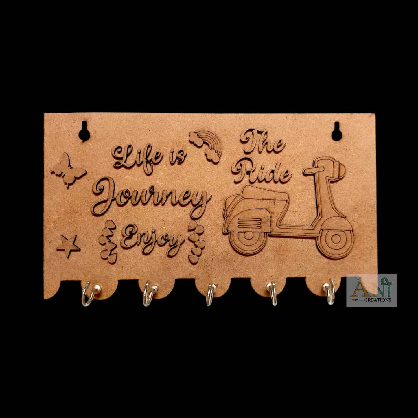 3D Rectangle Shape Keyholder MDF cutout