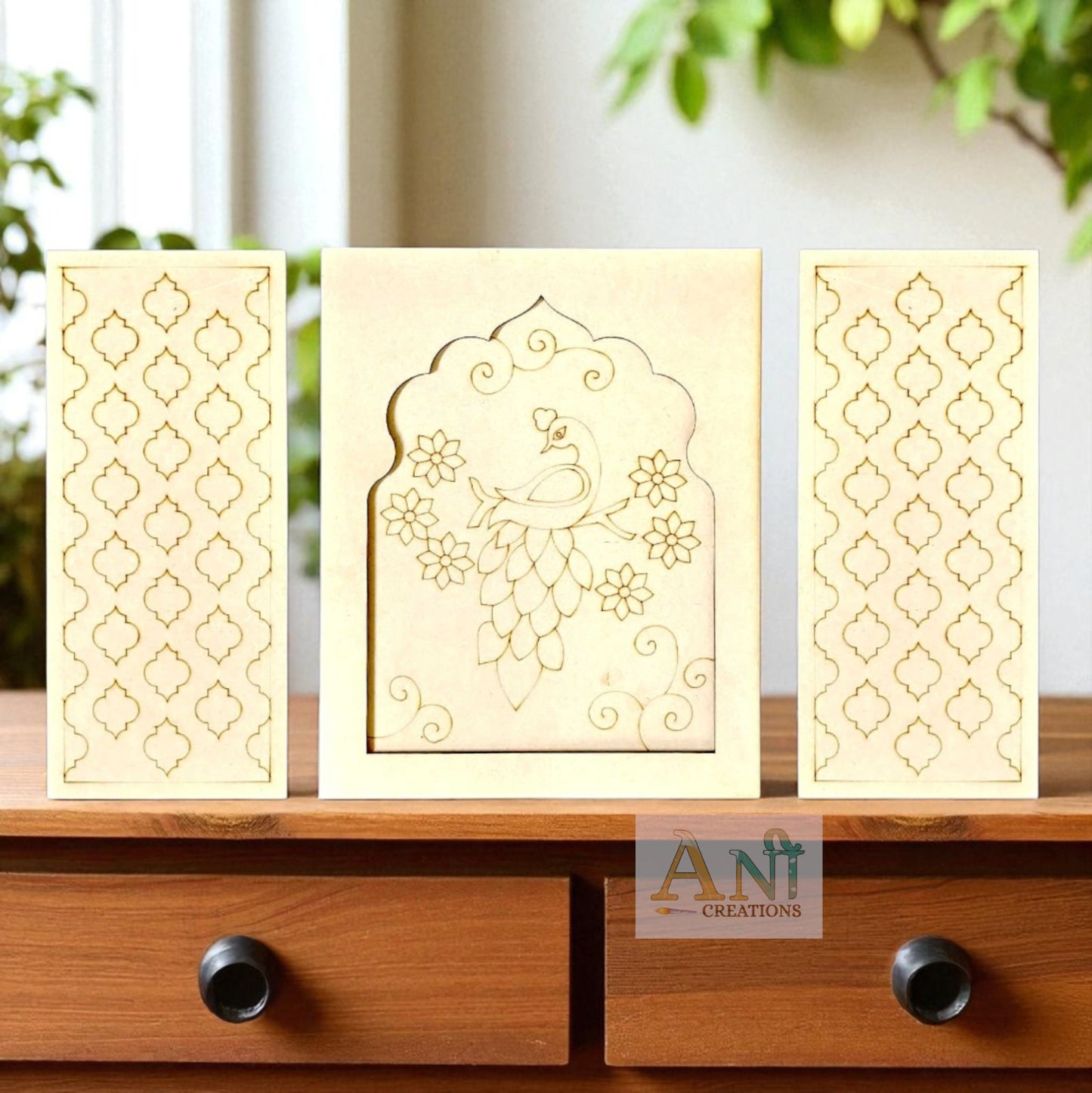 MDF Premarked Jharokha With  Panels Designs 9