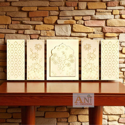 MDF Premarked Jharokha With  Panels Designs 10