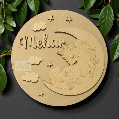 Unicorn Theme 1 Kids nameplate