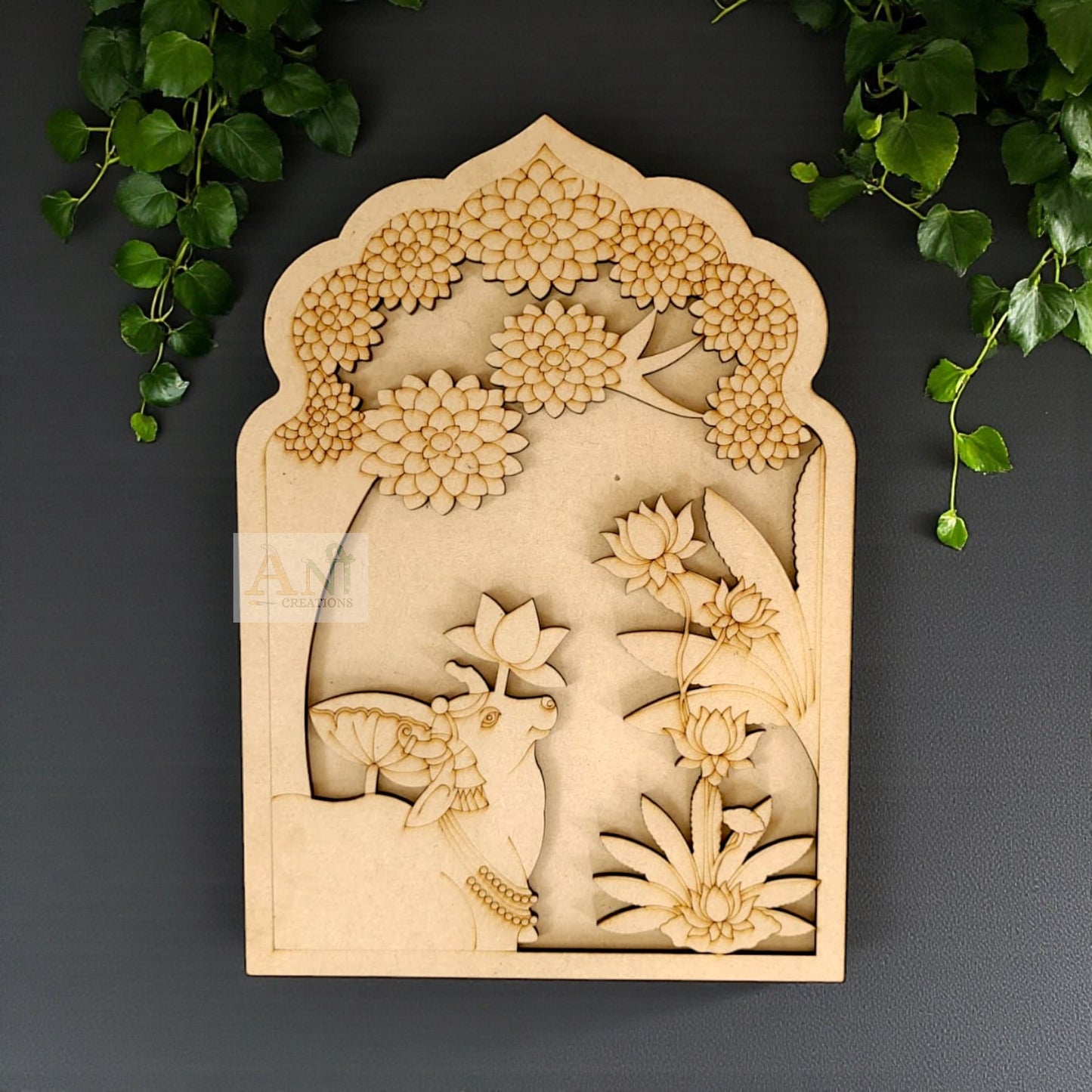 MDF Double Layer Pichwai Cow jharokha 4