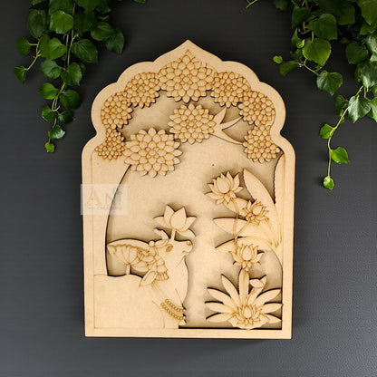 MDF Double Layer Pichwai Cow jharokha 4