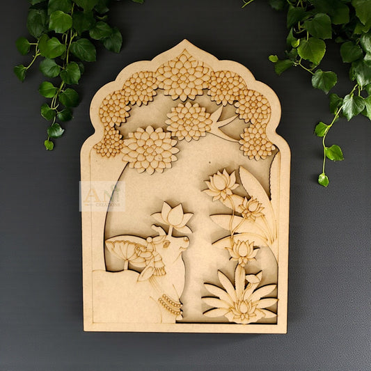 MDF Double Layer Pichwai Cow jharokha 4