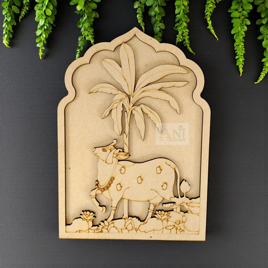 MDF Double Layer Pichwai Cow jharokha 2