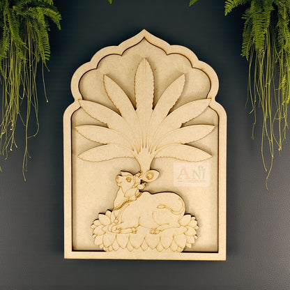 MDF Double Layer Pichwai Cow jharokha 1