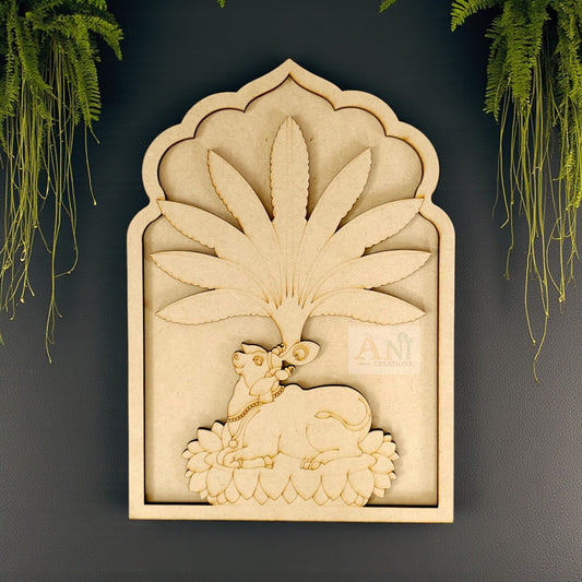 MDF Double Layer Pichwai Cow jharokha 1