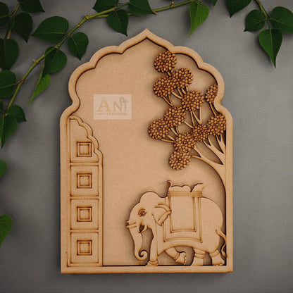MDF Double Layer Elephant Jharokha 13
