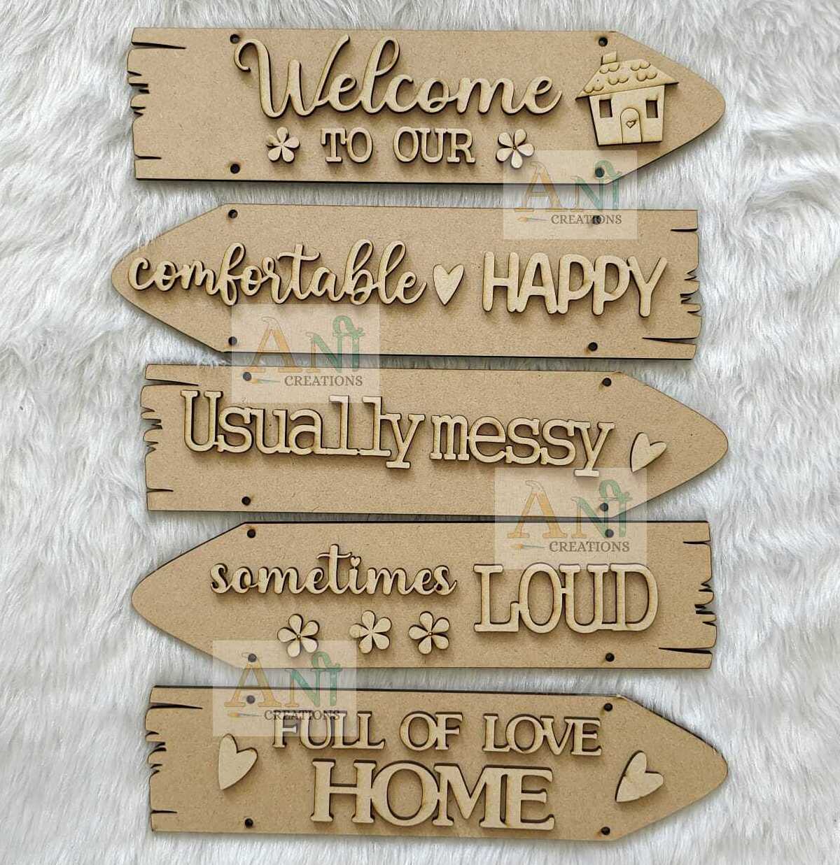 Sentiment Plank- Welcome To Our Home Theme