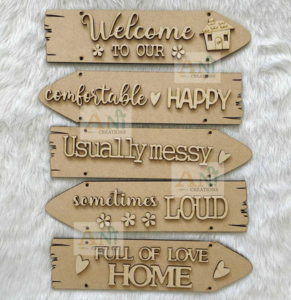 Sentiment Plank- Welcome To Our Home Theme