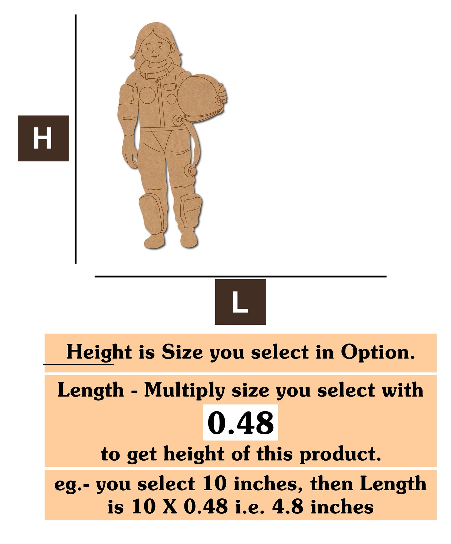 Woman Astronaut MDF Cutout