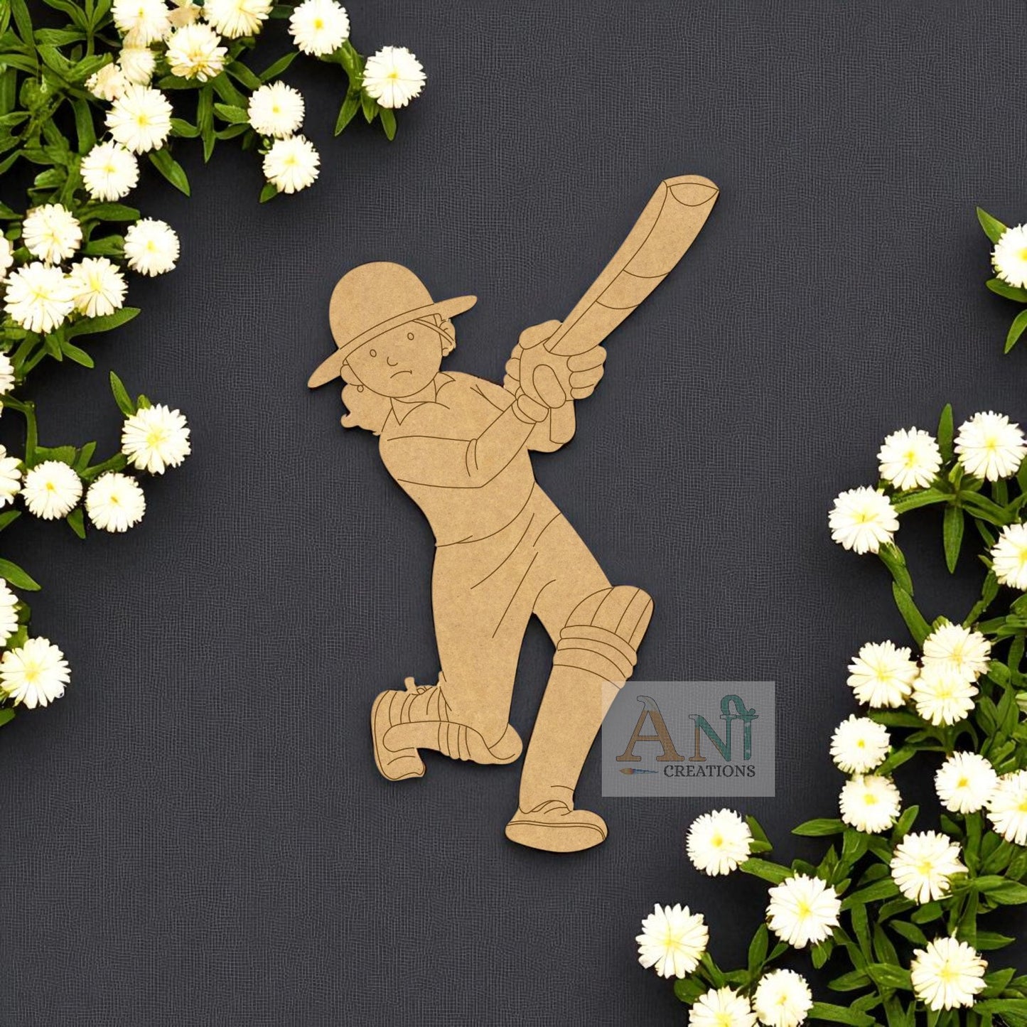 Woman Cricketer MDF Cutout