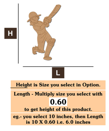 Woman Cricketer MDF Cutout