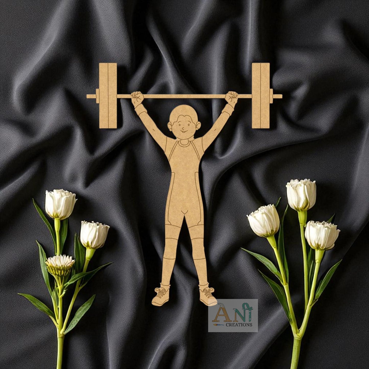 Woman Powerlifter MDF Cutout