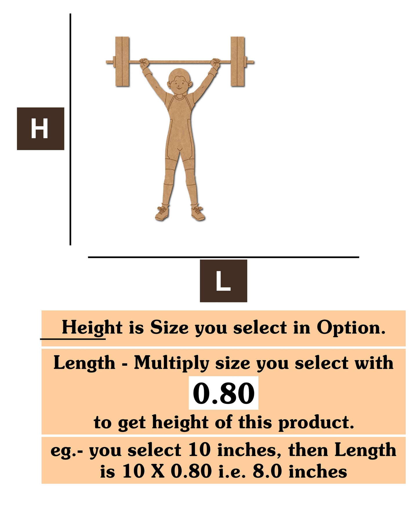 Woman Powerlifter MDF Cutout