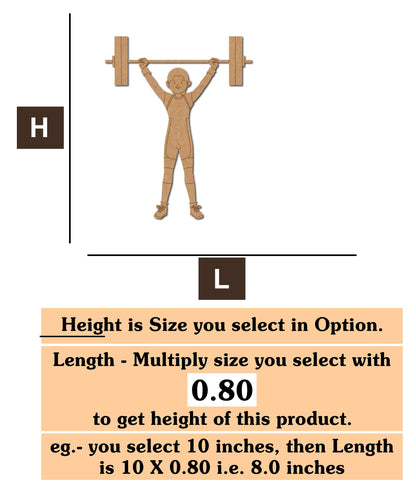 Woman Powerlifter MDF Cutout