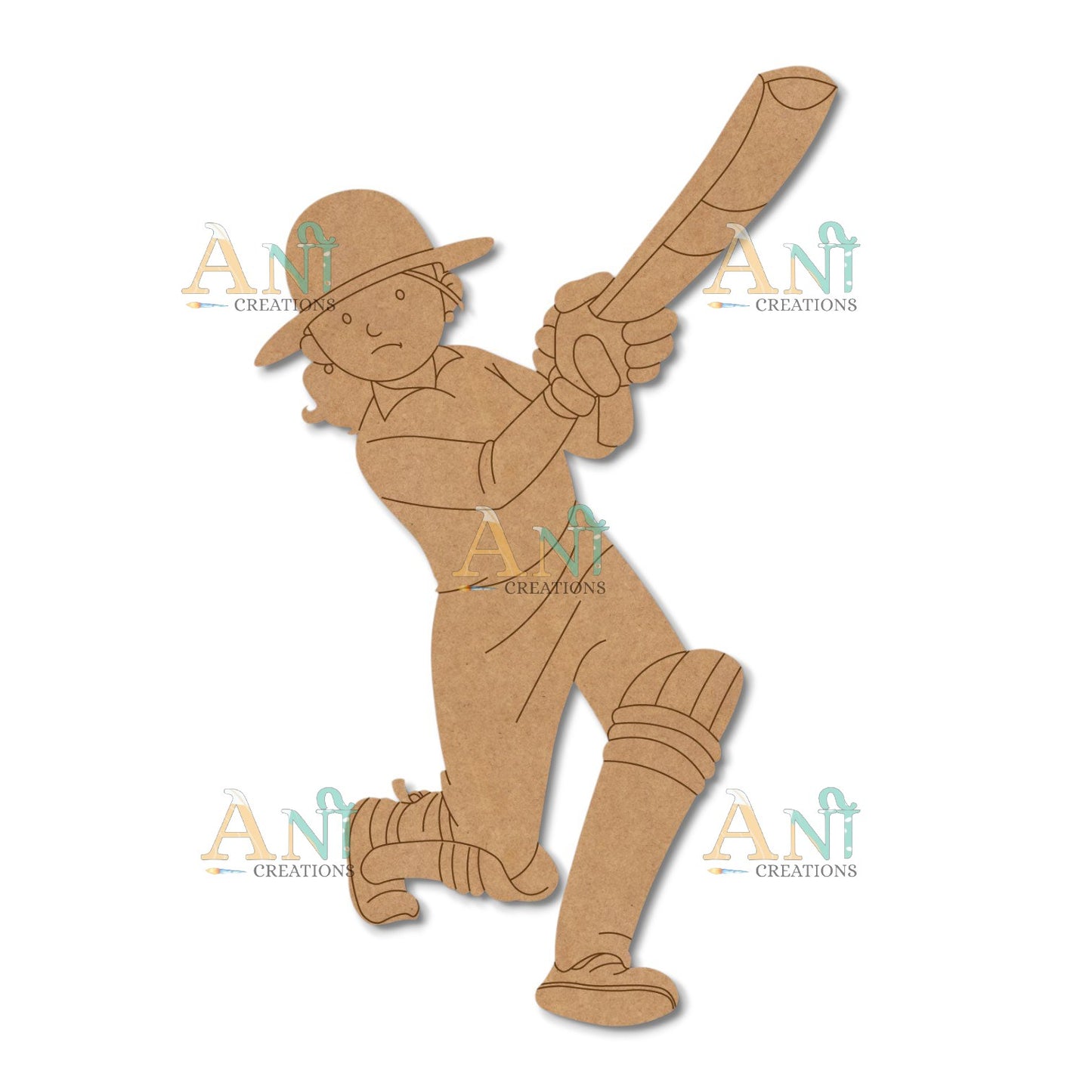 Woman Cricketer MDF Cutout