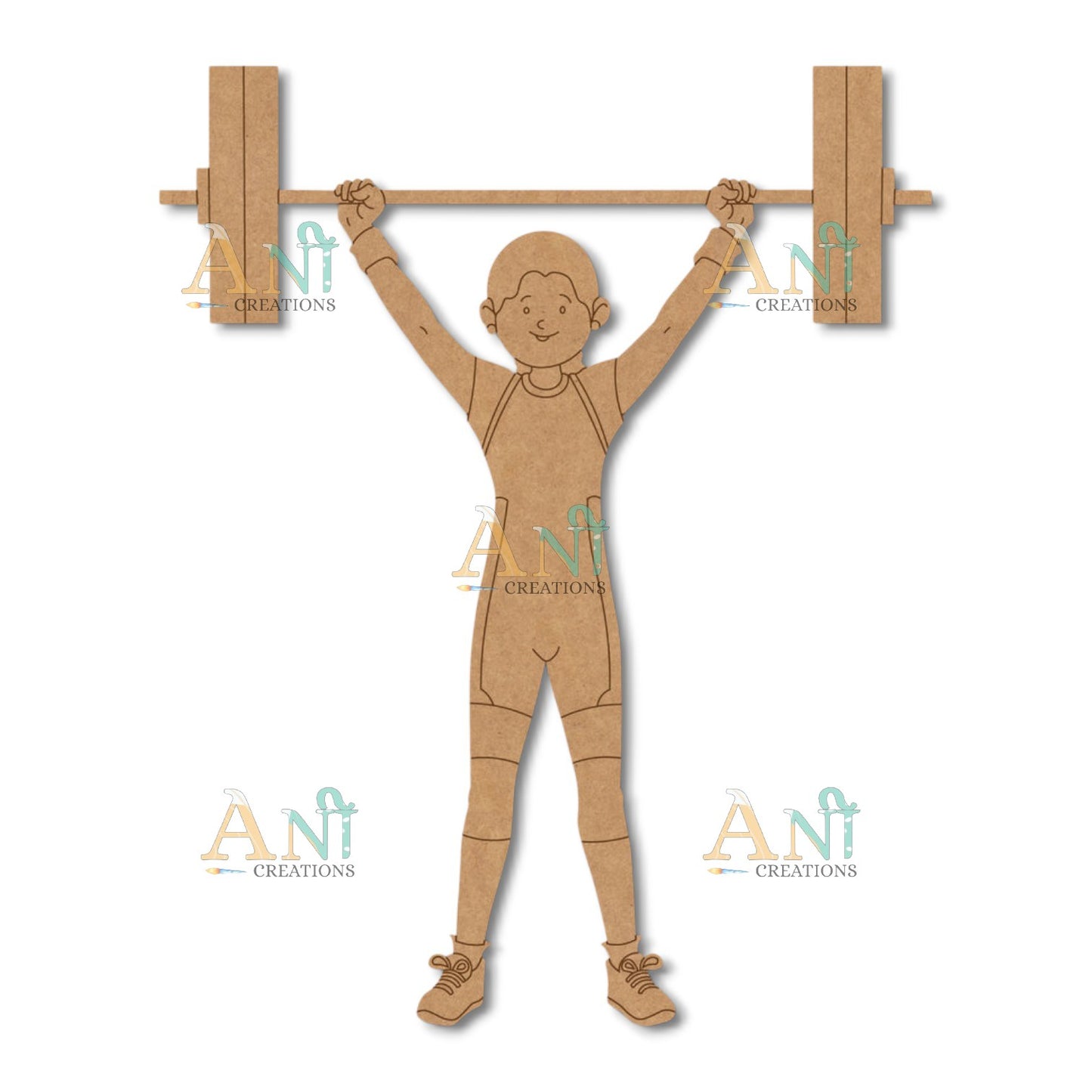 Woman Powerlifter MDF Cutout