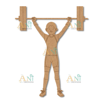 Woman Powerlifter MDF Cutout