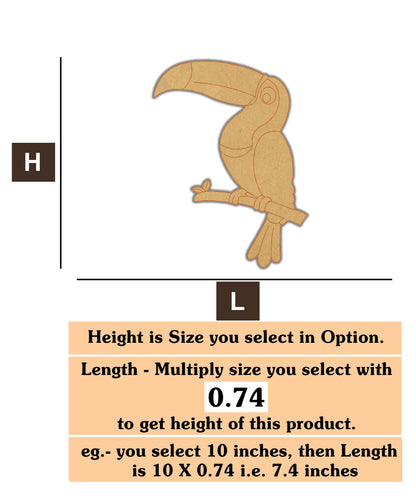 Toucan Bird MDF Cutout
