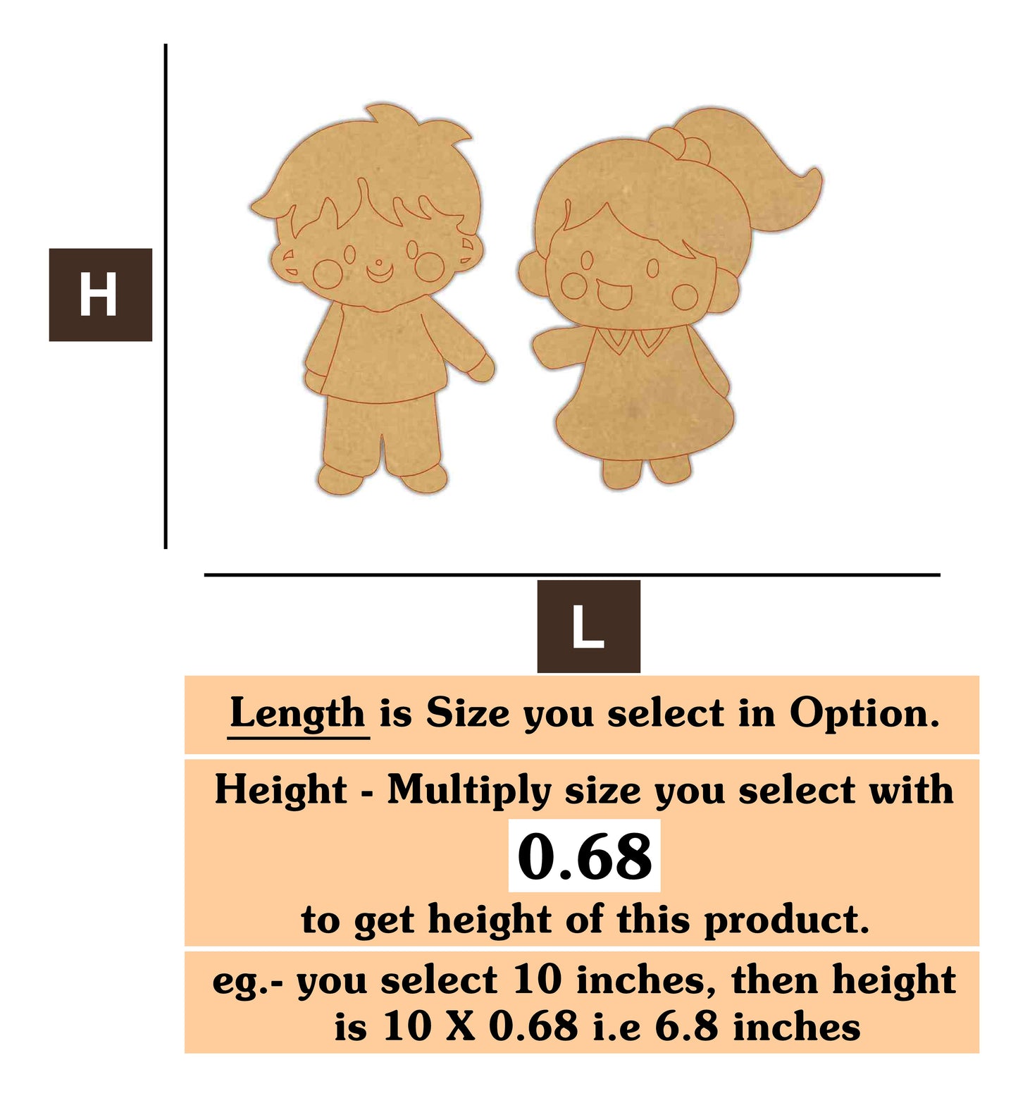 Kids Playing 1  MDF Cutout