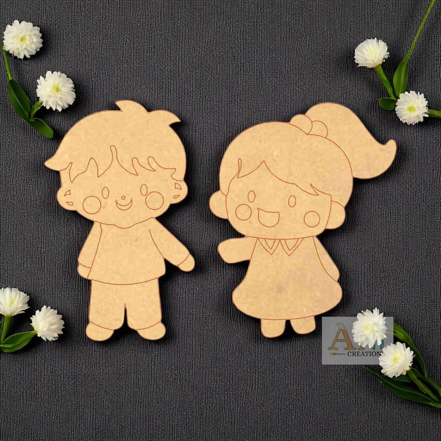 Kids Playing 1  MDF Cutout