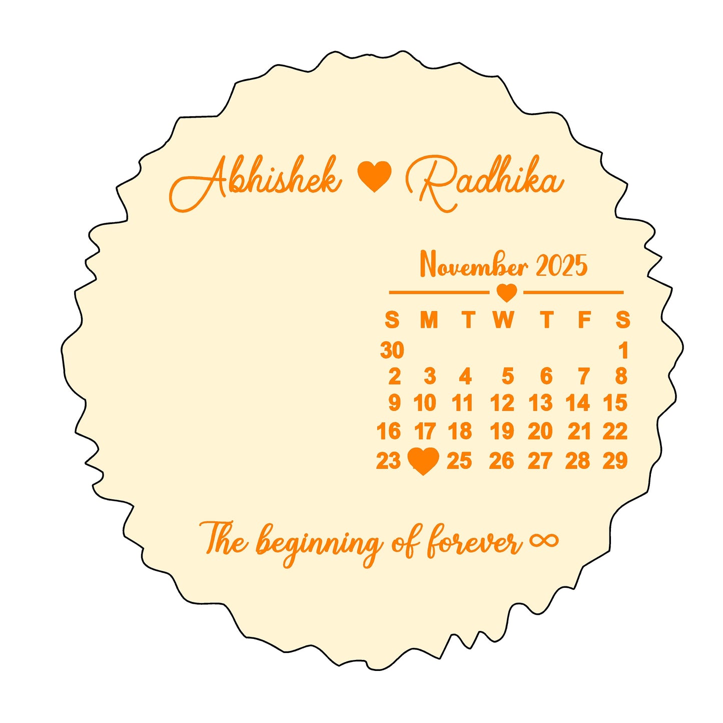 Calendar photo frame sticker