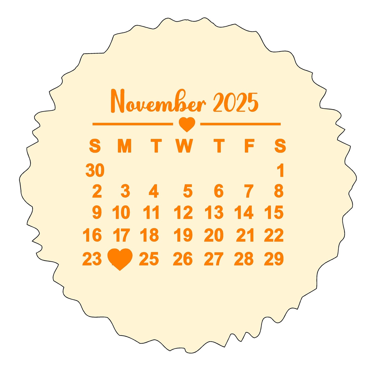 Only Calendar sticker Vinyl