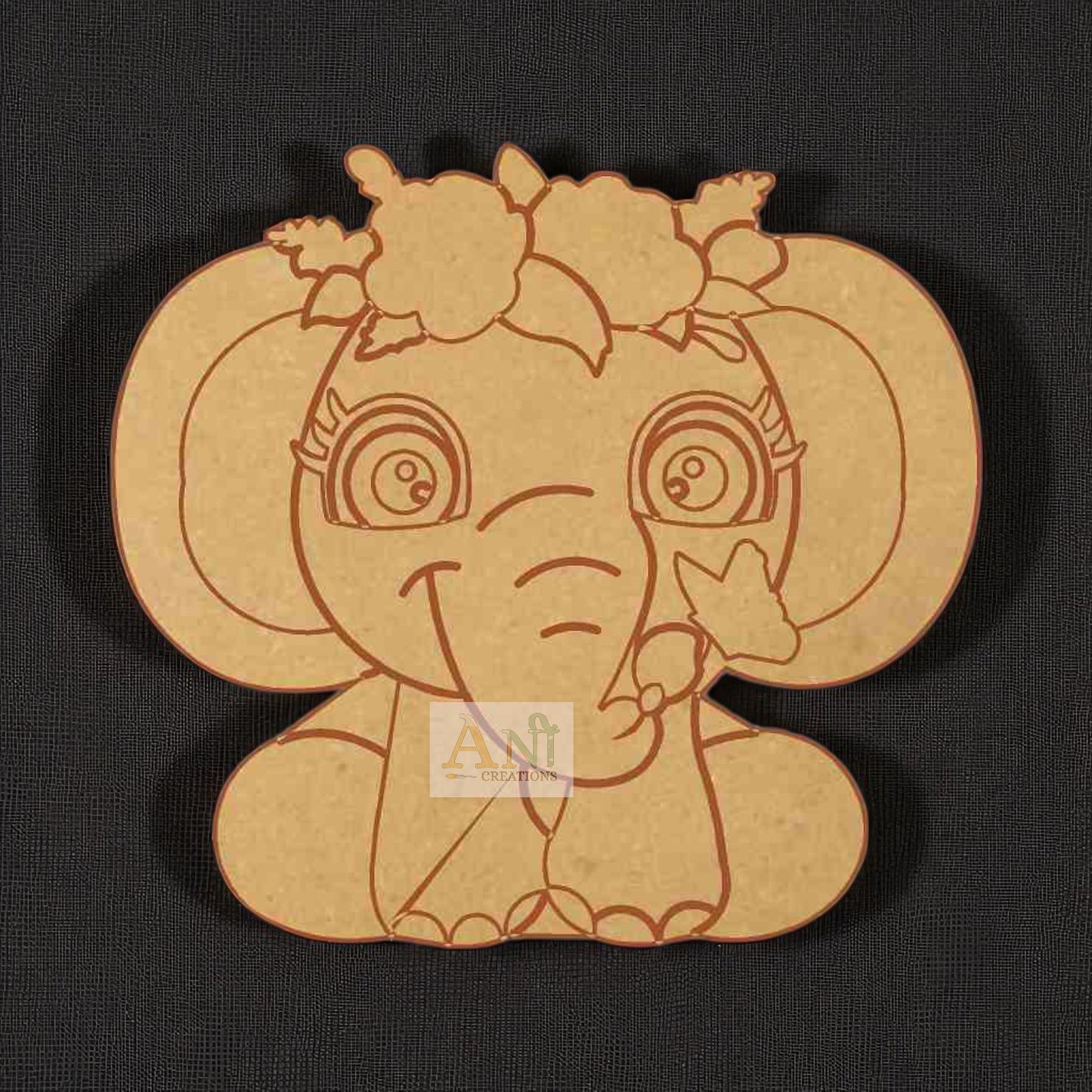 cartoon elephant 1 MDF Cutout