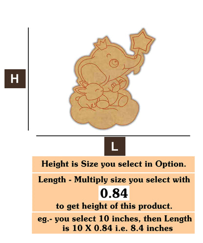 cartoon elephant 2 MDF Cutout