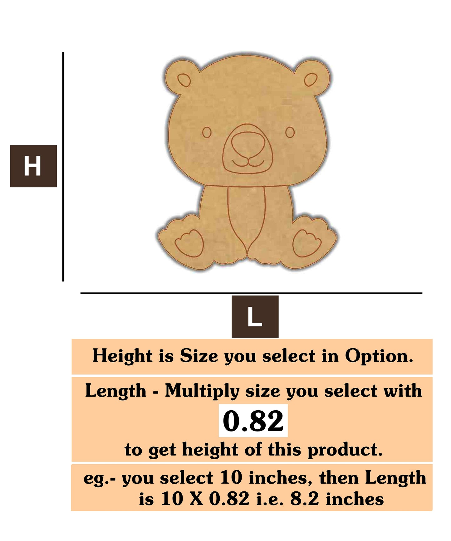 cartoon teddy  MDF Cutout