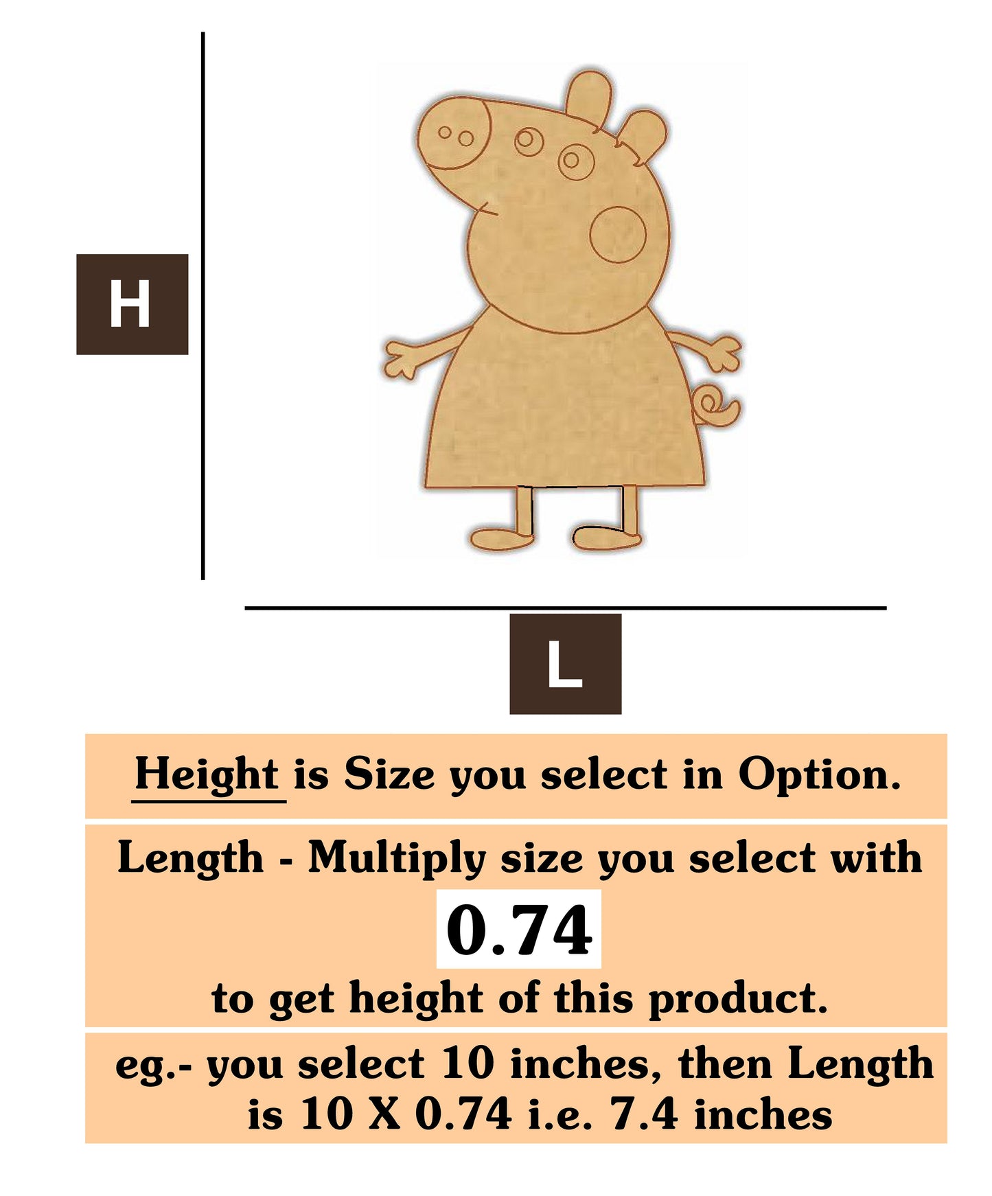 Peppa Pig 3  MDF Cutout