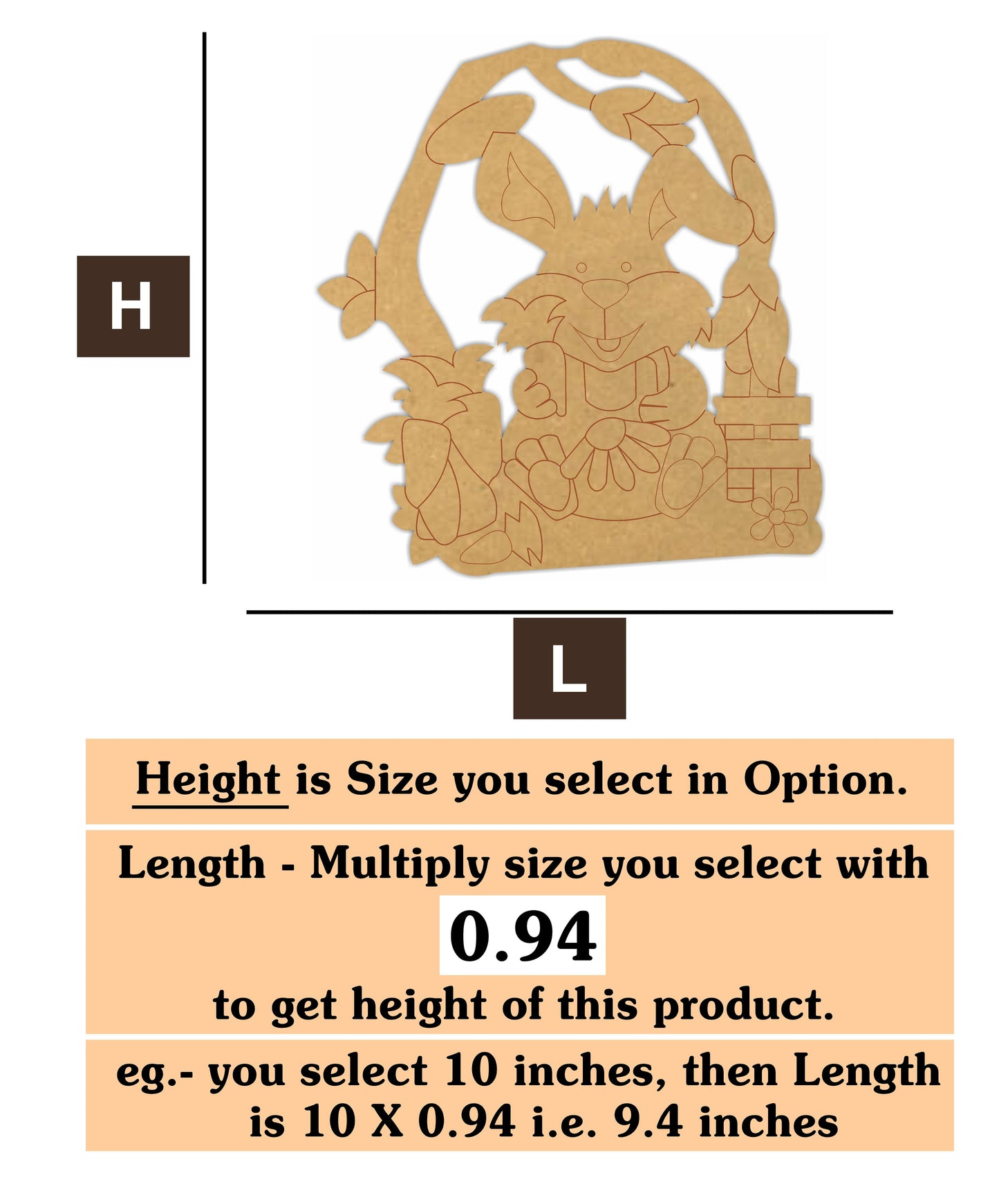 Rabbit 8  MDF Cutout