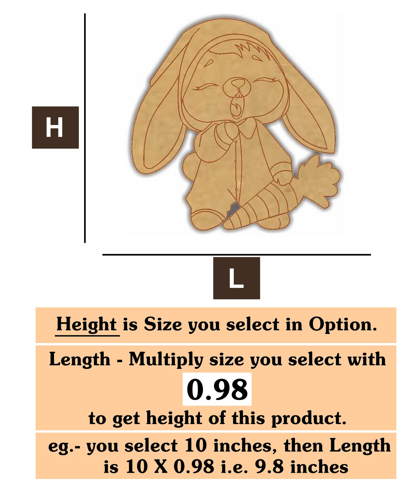 Rabbit 2  MDF Cutout