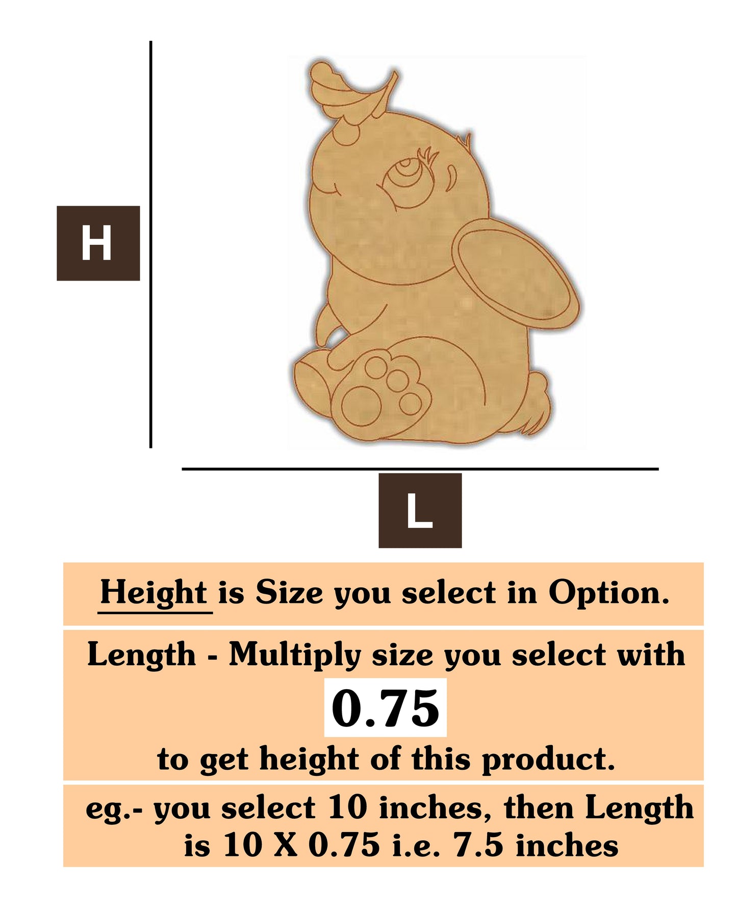 Rabbit 6  MDF Cutout