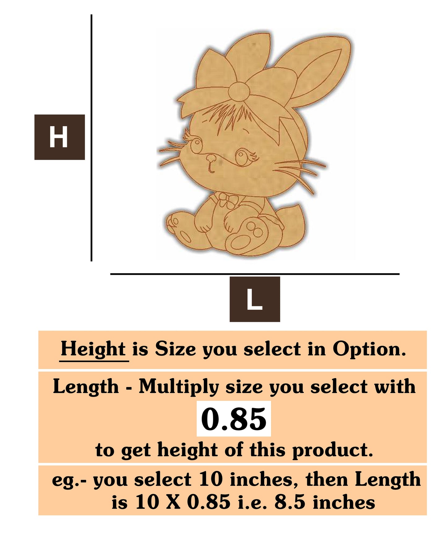 Rabbit 5  MDF Cutout