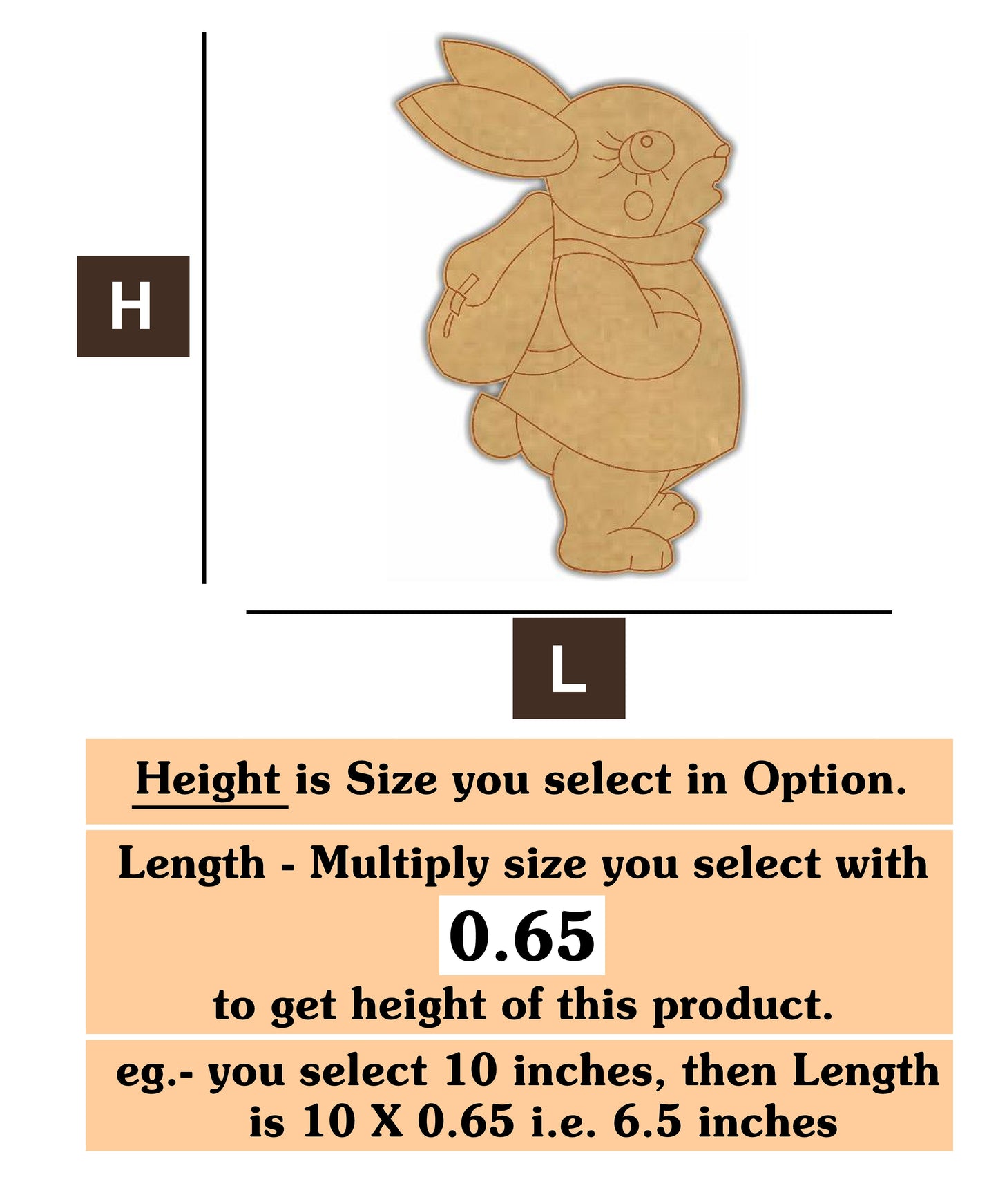 Rabbit 4  MDF Cutout