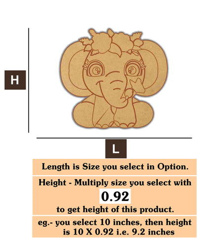 cartoon elephant 1 MDF Cutout