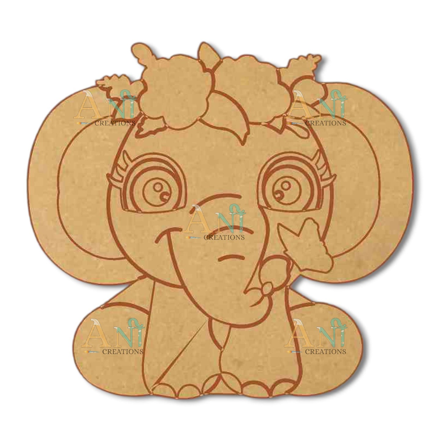 cartoon elephant 1 MDF Cutout