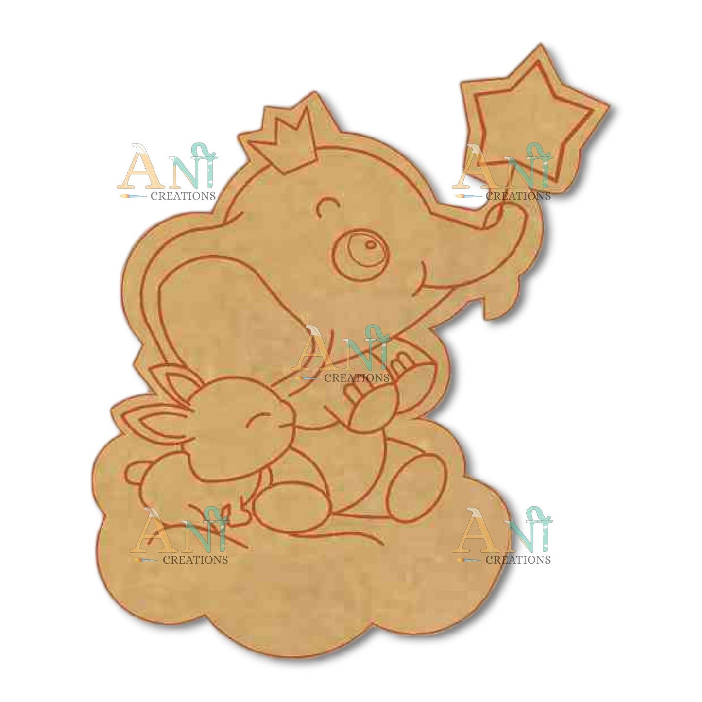 cartoon elephant 2 MDF Cutout