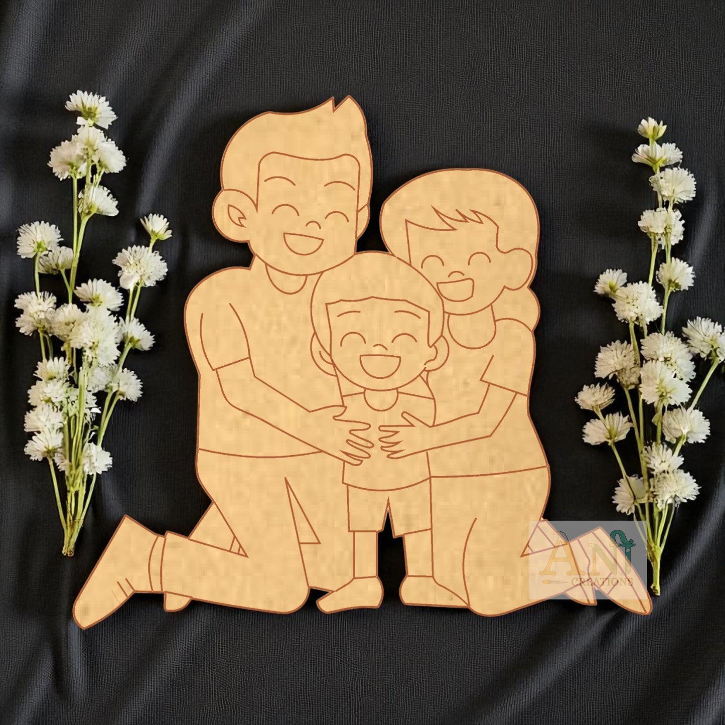 Kids hugging 2  MDF Cutout