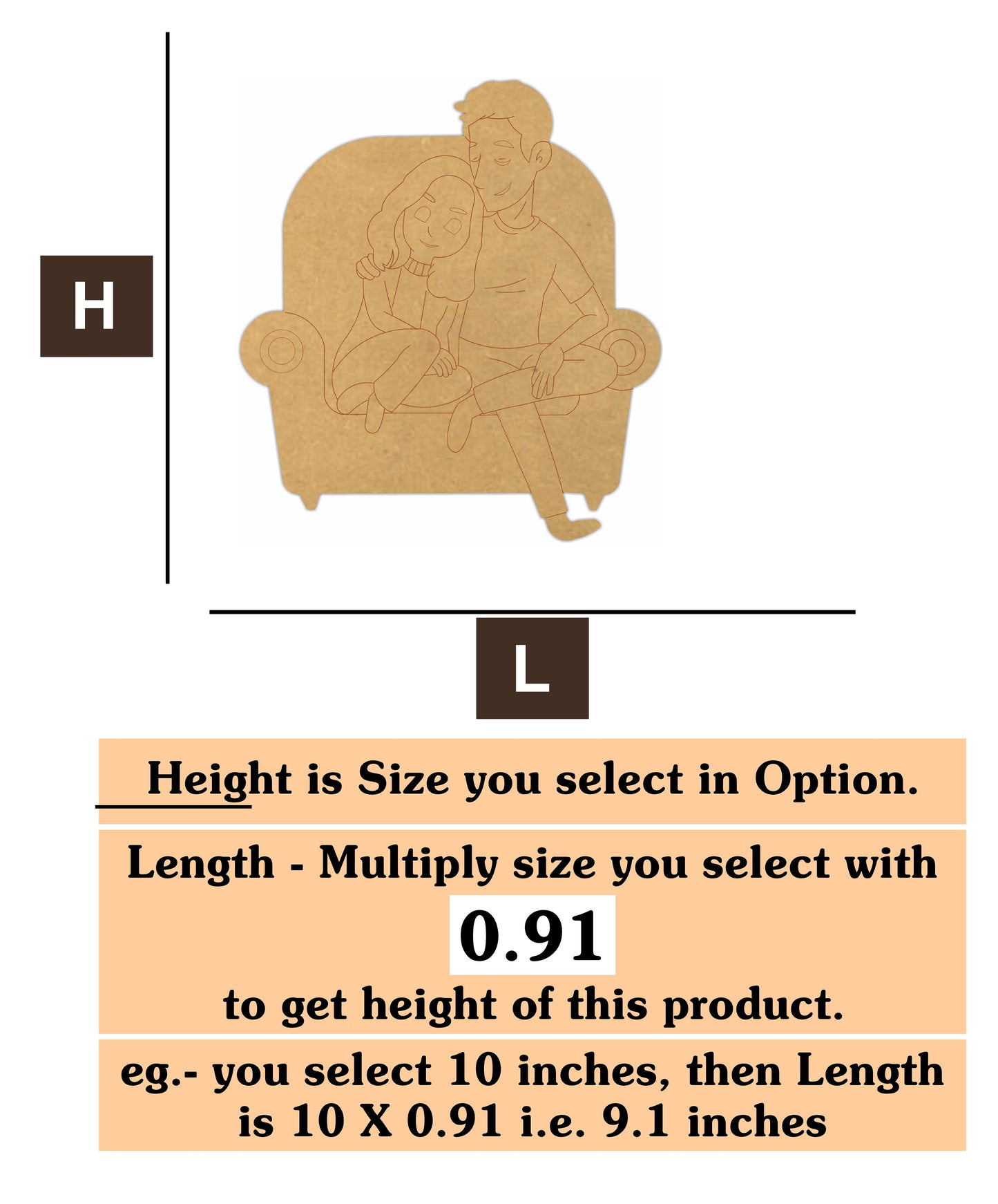 Couple 3  MDF Cutout