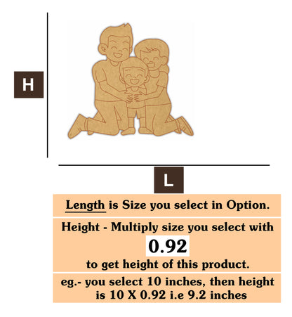 Kids hugging 2  MDF Cutout