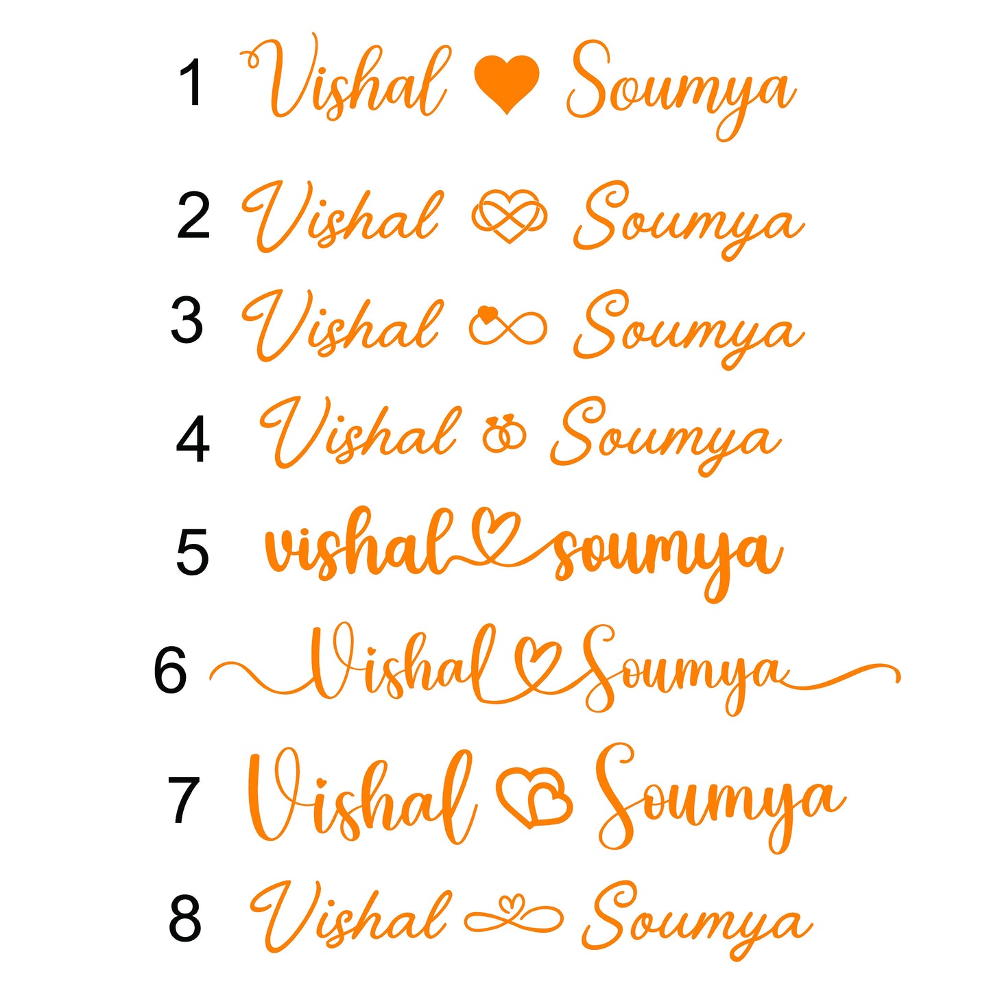 Couple Name Vinyl Sticker