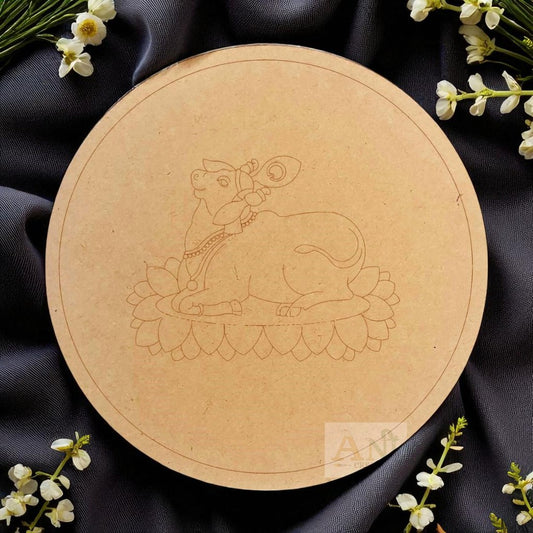 Cow on lotus 1 MDF Premarked