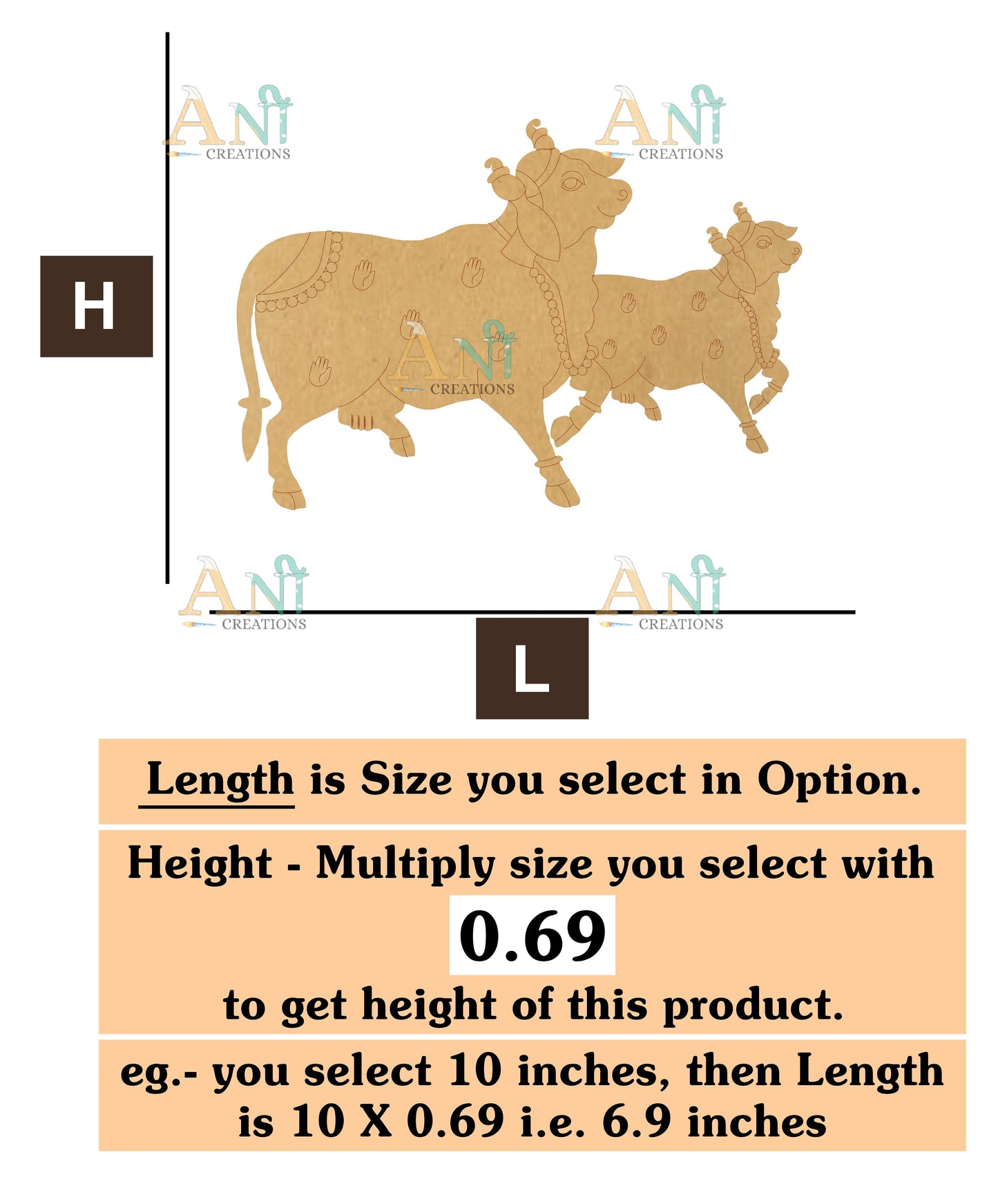 Cow calf MDF Cutout