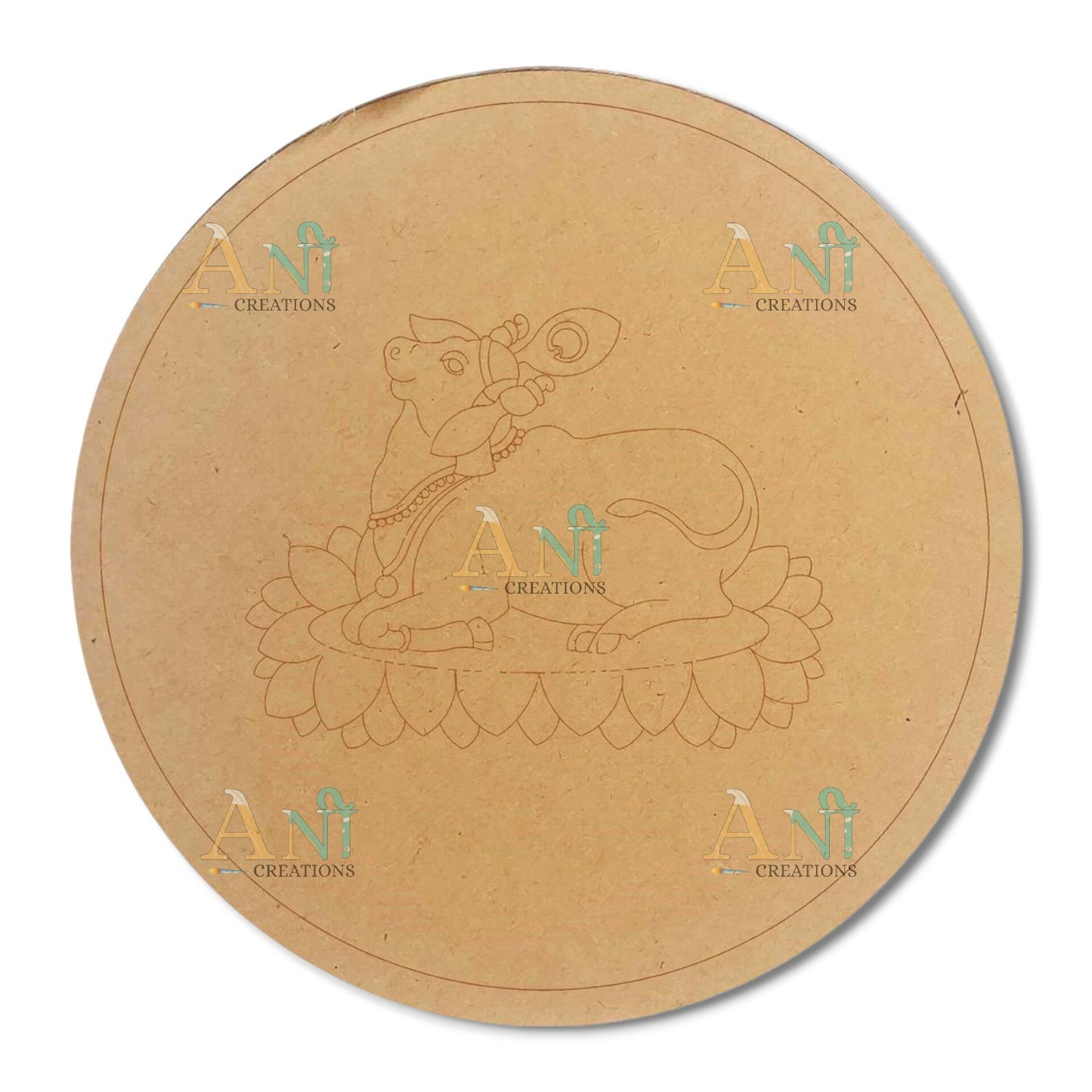 Cow on lotus 1 MDF Premarked