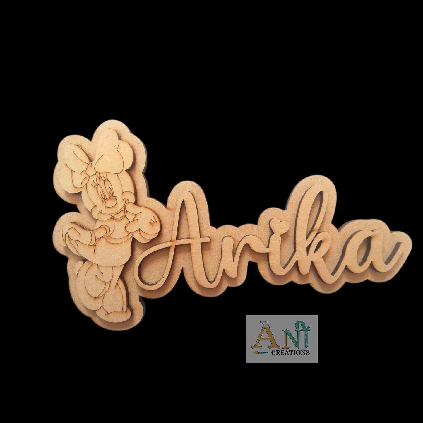 MDF Double Layer Customised Kids Name With Embellishmnet
